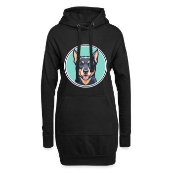 Beauceron Hund Rasse Cartoon Kawaii Clipart Tier - Hoodie-Kleid - Schwarz - Vorne