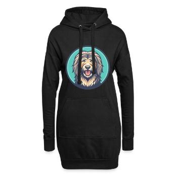 Bergamasco Schäferhund Hunderasse Lustige Karikatur Kawaii - Hoodie-Kleid - Schwarz - Vorne