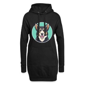 Schwarz Tan Hund Rasse Cartoon Kawaii Clipart Tier - Hoodie-Kleid - Schwarz - Vorne