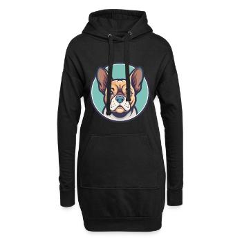 Braque Auvergne Hunderasse Cartoon Kawaii Clipart - Hoodie-Kleid - Schwarz - Vorne