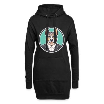 Castro Laboreiro Chien Race Dessin animé Kawaii Clipart - Sweat-shirt à capuche long Femme - noir - Devant