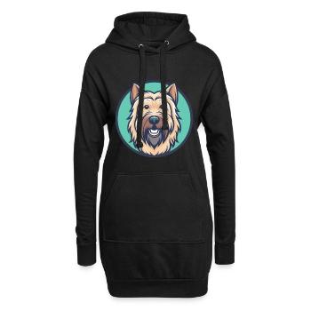 Briard Hund Rasse Cartoon Kawaii Clipart Tier Haustier - Hoodie-Kleid - Schwarz - Vorne