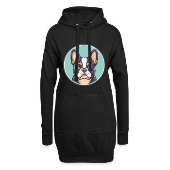 Chien Français Tricolore Race de chien Dessin animé Kawaii - Sweat-shirt à capuche long Femme - noir - Devant