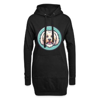 Coton De Tulear Hunderasse Cartoon Kawaii Clipart - Hoodie-Kleid - Schwarz - Vorne
