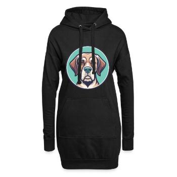 Danois Broholmer Chien Race Dessin animé Kawaii Clipart - Sweat-shirt à capuche long Femme - noir - Devant