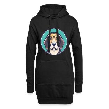 Estnische Windhund Rasse Karikatur Kawaii Clipart - Hoodie-Kleid - Schwarz - Vorne