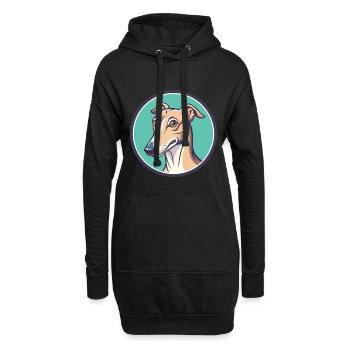 Galgo Español Hunderasse Cartoon Kawaii Clipart Haustier - Hoodie-Kleid - Schwarz - Vorne