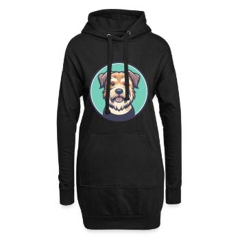 Glen Of Imaal Terrier Hunderasse Karikatur Kawaii Haustier - Hoodie-Kleid - Schwarz - Vorne