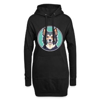 Gonczy Polski Hund Rasse Cartoon Kawaii Clipart Haustier - Hoodie-Kleid - Schwarz - Vorne