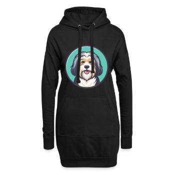 Havaneser Hunderasse Bunte Karikatur Kawaii Clipart - Hoodie-Kleid - Schwarz - Vorne