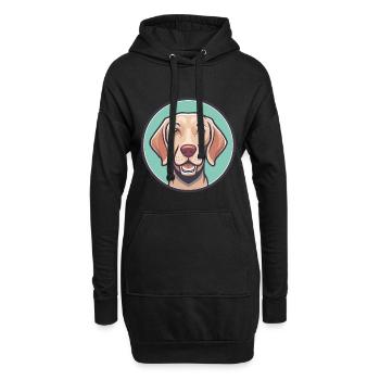 hongrois Vizsla chien race dessin animé Kawaii Clipart - Sweat-shirt à capuche long Femme - noir - Devant