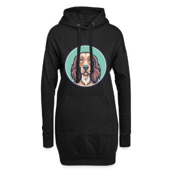 Irischer Setter Hund Rasse Cartoon Kawaii Clipart Haustier - Hoodie-Kleid - Schwarz - Vorne