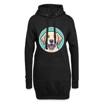 Labrador Hunderasse Bunte Karikatur Kawaii Clipart - Hoodie-Kleid - Schwarz - Vorne