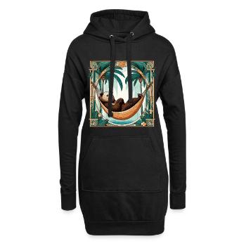 Ruhestand Rente Bär Rentner Palmen Geschenk - Hoodie-Kleid - Schwarz - Vorne