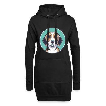 Nordland Beagle Hunderasse Karikatur Kawaii Haustier - Hoodie-Kleid - Schwarz - Vorne