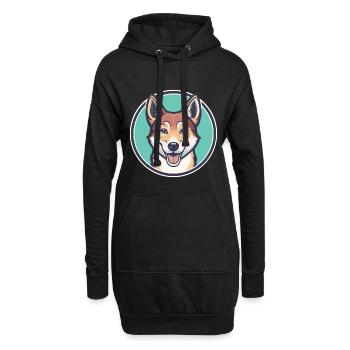 Neuguinea Singende Hunderasse Karikatur Kawaii - Hoodie-Kleid - Schwarz - Vorne