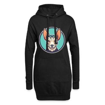 Péruvien Inca Orchidée Chien Race Dessin Animé Kawaii Pet - Sweat-shirt à capuche long Femme - noir - Devant