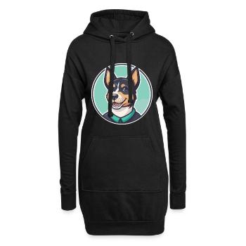 Perro De Presa Mallorquin Hunderasse Cartoon Kawaii - Hoodie-Kleid - Schwarz - Vorne