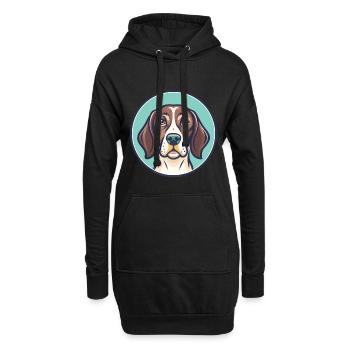 Chien d’arrêt portugais race dessin animé Kawaii - Sweat-shirt à capuche long Femme - noir - Devant