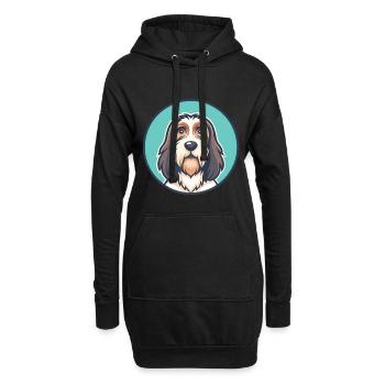 Petit Basset Griffon Vendéen Chien Race Dessin Animé Animal - Sweat-shirt à capuche long Femme - noir - Devant
