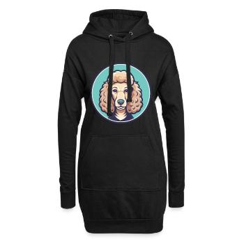 Caniche chien race dessin animé Kawaii Clipart animal de compagnie - Sweat-shirt à capuche long Femme - noir - Devant