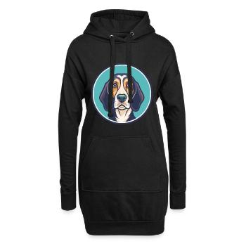 Poitevin Chien Chien Race Dessin Animé Kawaii Clipart - Sweat-shirt à capuche long Femme - noir - Devant