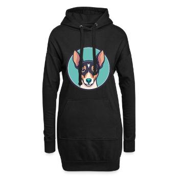 Ratonero Bodeguero Andaluz Race Chien Dessin animé drôle - Sweat-shirt à capuche long Femme - noir - Devant