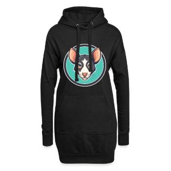Ratonero Murciano Race Chien Dessin animé Kawaii Clipart - Sweat-shirt à capuche long Femme - noir - Devant