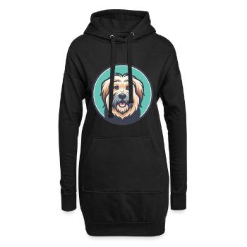 chien de berger des Pyrénées race de chien dessin animé Kawaii Clipart - Sweat-shirt à capuche long Femme - noir - Devant