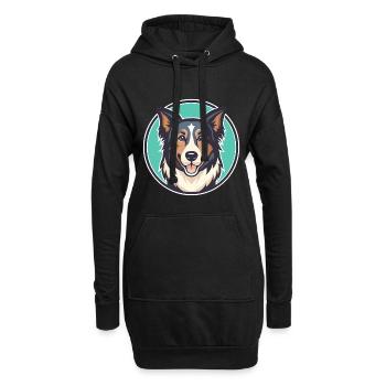 Sardischer Schäferhund Hunderasse Karikatur Kawaii - Hoodie-Kleid - Schwarz - Vorne