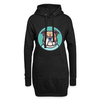 Serrano Bulldogge Hunderasse Cartoon Kawaii Clipart - Hoodie-Kleid - Schwarz - Vorne