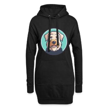 Soft Coated Wheaten Terrier Dog Breed Cartoon Pet - Hoodie Dress - black - Front