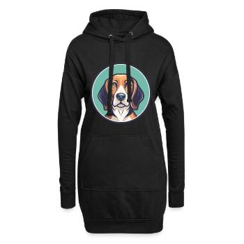 West Country Harrier Hunderasse Karikatur Kawaii Haustier - Hoodie-Kleid - Schwarz - Vorne