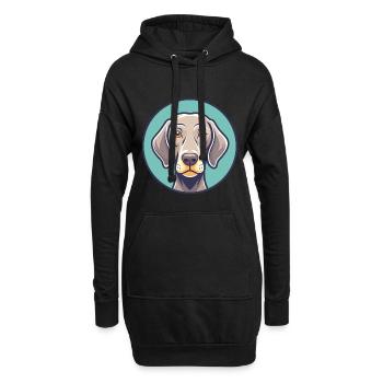 Weimaraner Hund Rasse Cartoon Kawaii Clipart Tier - Hoodie-Kleid - Schwarz - Vorne