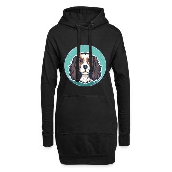 Jouet Trawler Spaniel Chien Race Drôle Dessin Animé Kawaii - Sweat-shirt à capuche long Femme - noir - Devant