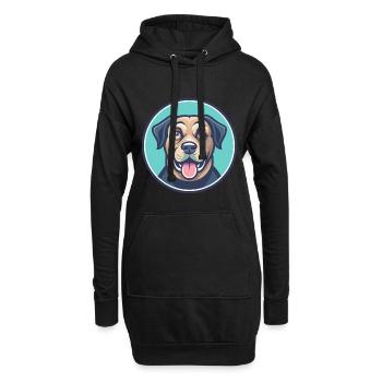 Tosa Hunderasse Cartoon Kawaii Clipart Illustration - Hoodie-Kleid - Schwarz - Vorne