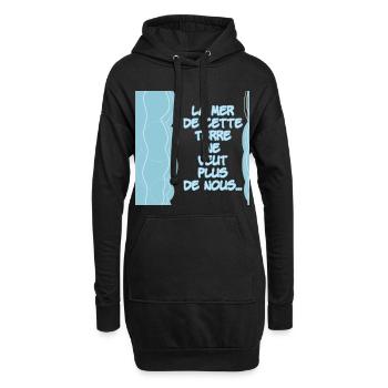 Das Meer dieses Landes will uns nicht mehr - Hoodie-Kleid - Schwarz - Vorne
