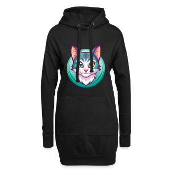 Hauskatze Rasse Karikatur Kawaii Tier Haustier - Hoodie-Kleid - Schwarz - Vorne