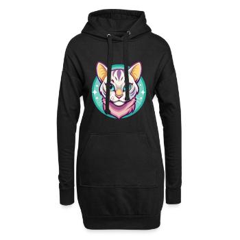 Schnee Bengalen Katze Rasse Karikatur Kawaii Tier Haustier - Hoodie-Kleid - Schwarz - Vorne