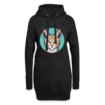 Chat pailleté de Californie Race Dessin animé Kawaii Pet - Sweat-shirt à capuche long Femme - noir - Devant