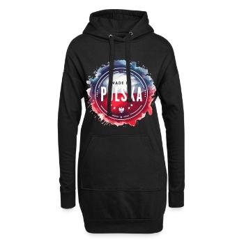 Fabriqué en Pologne Polonais Rouge Blanc Cadeau - Sweat-shirt à capuche long Femme - noir - Devant