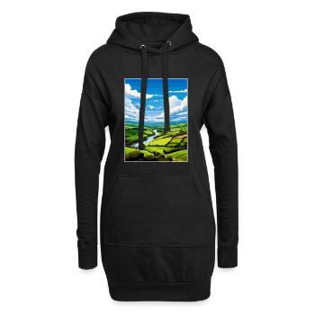 Wye Valley Aonb Travel Poster Souvenir Paint WPA - Hoodie Dress - black - Front