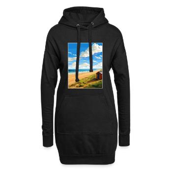 Norfolk Coast Aonb Affiche de voyage Souvenir Paint WP - Sweat-shirt à capuche long Femme - noir - Devant