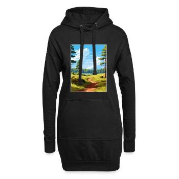 Cannock Chase Aonb Affiche de voyage Souvenir Peinture WP - Sweat-shirt à capuche long Femme - noir - Devant