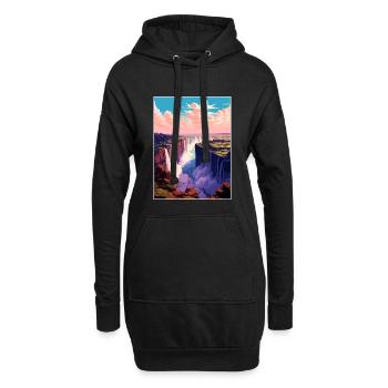 Tanzanie Affiche de voyage Souvenir Carte Postale Peinture - Sweat-shirt à capuche long Femme - noir - Devant