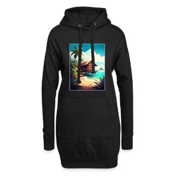 Zanzibar Tanzanie Affiche de voyage Peinture Souvenir WPA - Sweat-shirt à capuche long Femme - noir - Devant