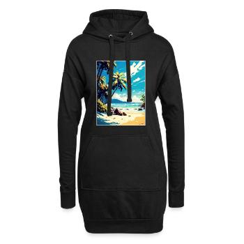 Zanzibar Tanzanie Affiche de voyage Peinture Souvenir WPA - Sweat-shirt à capuche long Femme - noir - Devant