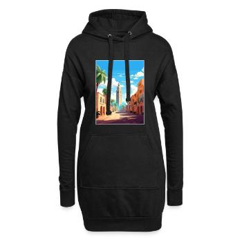 Casablanca Marokko Reiseposter Souvenir Farbe WP - Hoodie-Kleid - Schwarz - Vorne