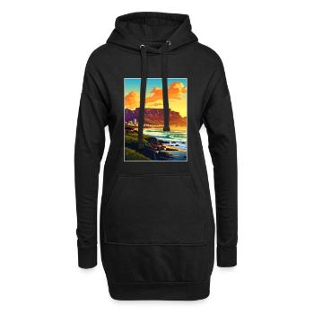 Cape Town Afrique du Sud Affiche de voyage Souvenir WPA - Sweat-shirt à capuche long Femme - noir - Devant