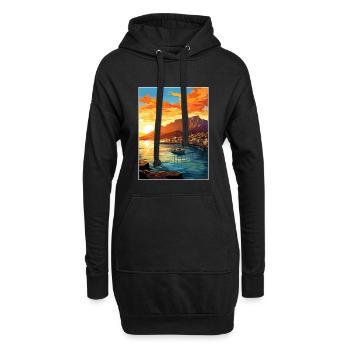 Cape Town Afrique du Sud Affiche de voyage Souvenir WPA - Sweat-shirt à capuche long Femme - noir - Devant